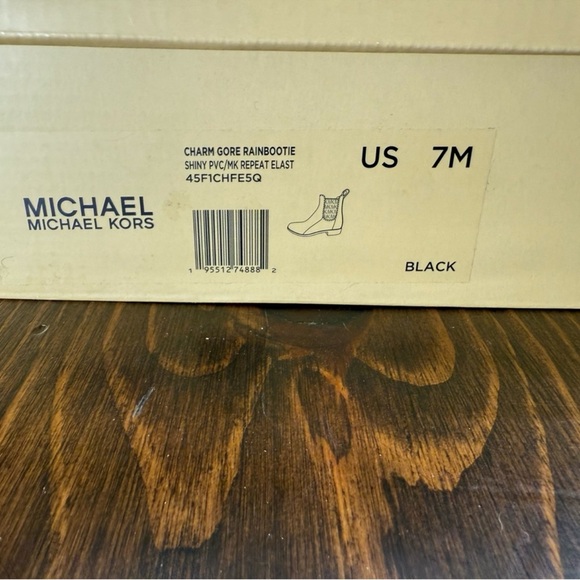 Michael Kors Black Charm Gore Rain Booties - Picture 2 of 9